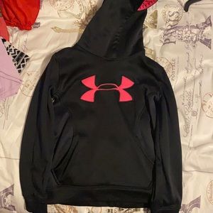 Bright pink and black Under armor hoodie !